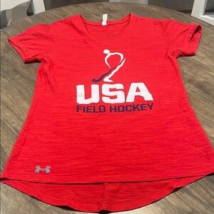 Under Armour Red USA Field Hockey Women's Top Size Small